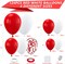 Red and White Balloon Garland Arch kit,124PCS 18 12 10 5 Inch Matte Red Matte White Latex Balloons and Red Confetti Balloons